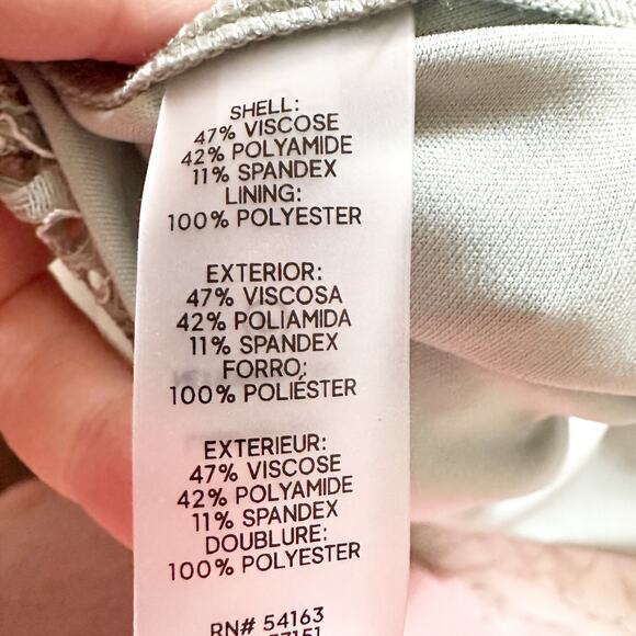 Calvin Klein Mock Neck Sleeveless Lace A-Line‎ Dress women's size 8 sage green - Picture 12 of 12